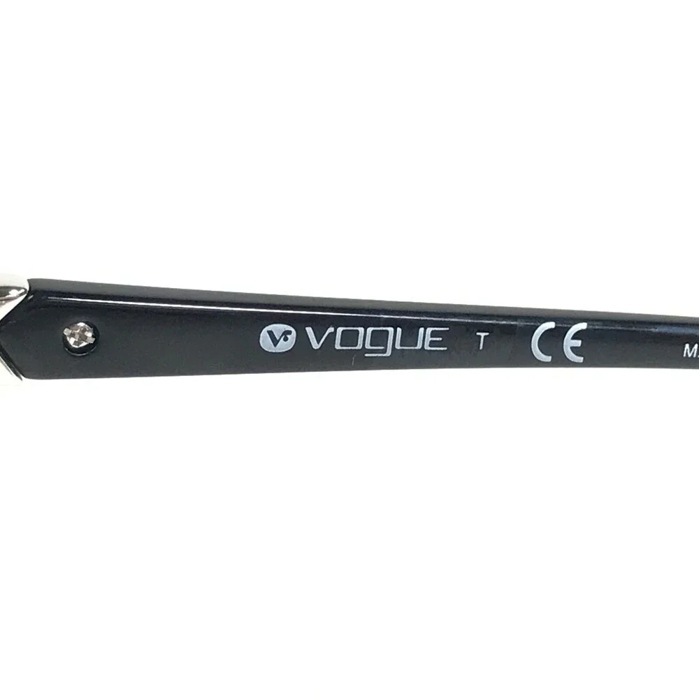 Vogue Eyeglasses Frames VO5169-B W44 Black Silver Cat Eye Full Rim 52-17-140